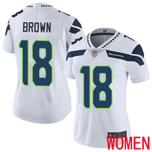 Seattle Seahawks Limited White Women Jaron Brown Road Jersey NFL Football #18 Vapor Untouchable